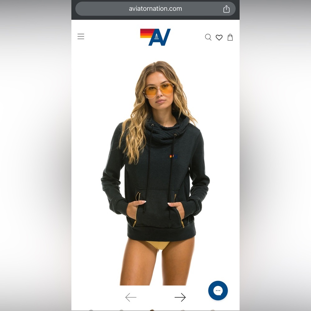 AVIATOR NATION - Ninja Pullover Hoodie - Charcoal - Medium